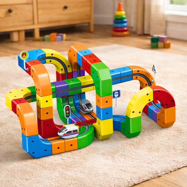 Klocki Magnetyczne Kolejka Elektryczna Tor Antygrawitacyjny Pociąg 123el.