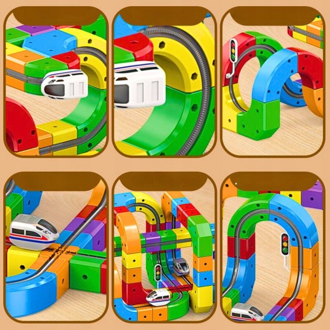 Klocki Magnetyczne Kolejka Elektryczna Tor Antygrawitacyjny Pociąg 123el.