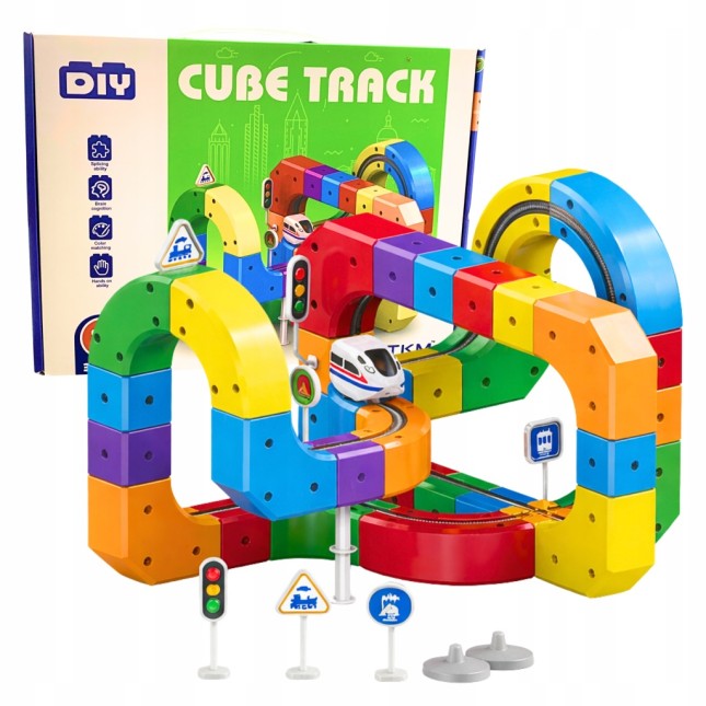 Klocki Magnetyczne Kolejka Elektryczna Tor Antygrawitacyjny Pociąg 81el.