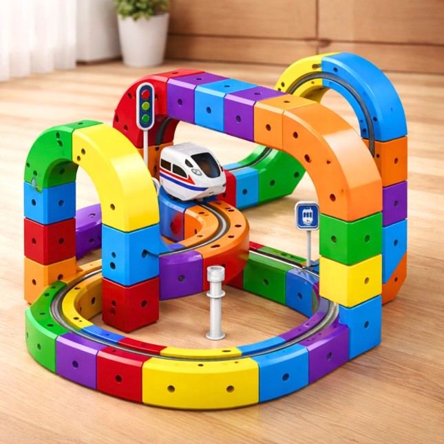 Klocki Magnetyczne Kolejka Elektryczna Tor Antygrawitacyjny Pociąg 81el.