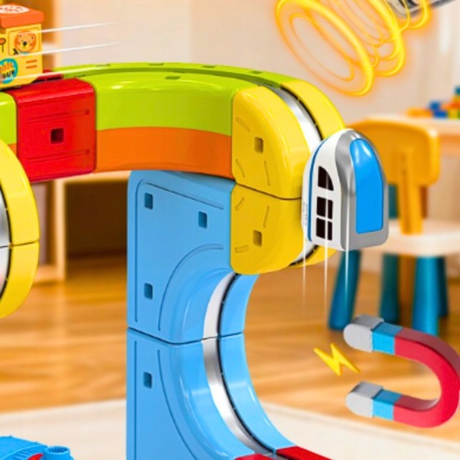 Klocki Magnetyczne Kolejka Elektryczna Tor Antygrawitacyjny Pociąg 81el.