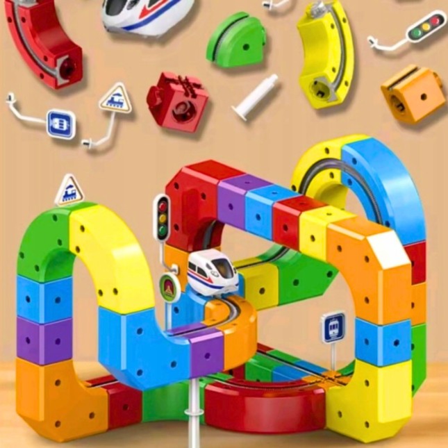 Klocki Magnetyczne Kolejka Elektryczna Tor Antygrawitacyjny Pociąg 81el.