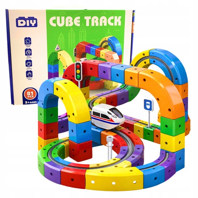 Klocki Magnetyczne Kolejka Elektryczna Tor Antygrawitacyjny Pociąg 81el.