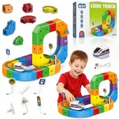 KOLEJKA DLA DZIECI TOR MAGNETYCZNY 51 EL. POCIĄG ZESTAW EDUKACYJNY DIY