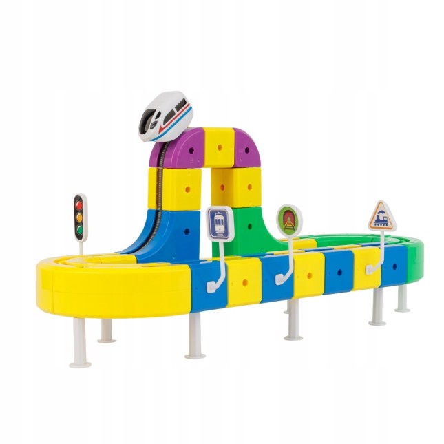 KOLEJKA DLA DZIECI TOR MAGNETYCZNY 51 EL. POCIĄG ZESTAW EDUKACYJNY DIY