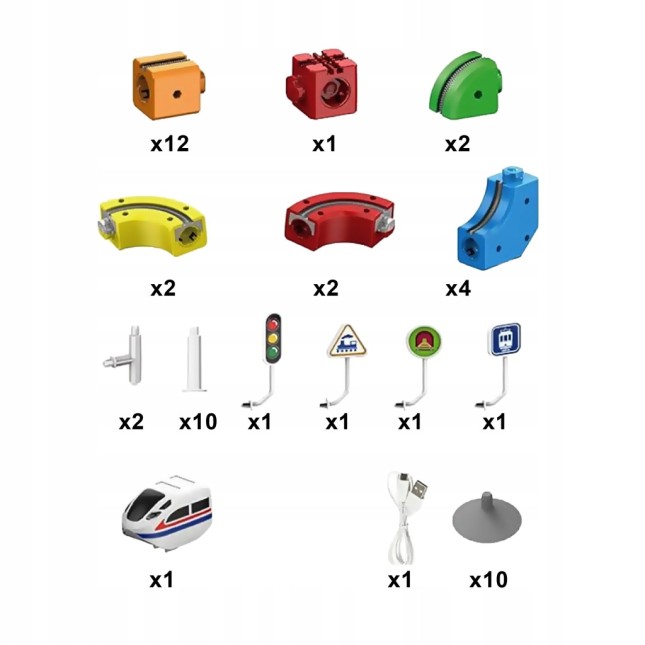 KOLEJKA DLA DZIECI TOR MAGNETYCZNY 51 EL. POCIĄG ZESTAW EDUKACYJNY DIY