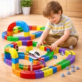 KOLEJKA DLA DZIECI TOR MAGNETYCZNY 51 EL. POCIĄG ZESTAW EDUKACYJNY DIY