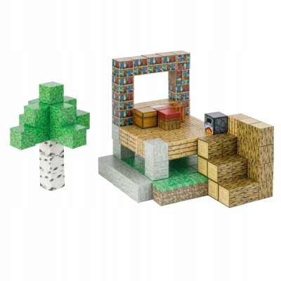 Klocki magnetyczne Minecraft 128szt. konstrukcyjne sześciany + 4 FIGURKI