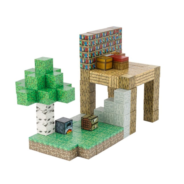 Klocki magnetyczne Minecraft 128szt. konstrukcyjne sześciany + 4 FIGURKI