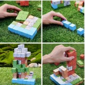 Klocki magnetyczne Minecraft 128szt. konstrukcyjne sześciany + 4 FIGURKI