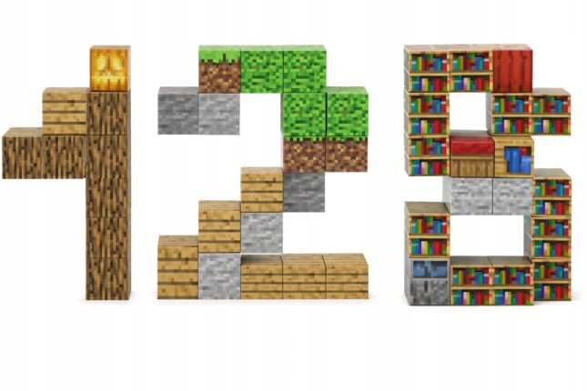 Klocki magnetyczne Minecraft 128szt. konstrukcyjne sześciany + 4 FIGURKI