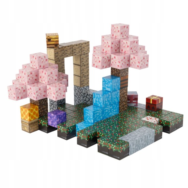 Klocki magnetyczne Minecraft 128szt. konstrukcyjne sześciany + 4 figurki