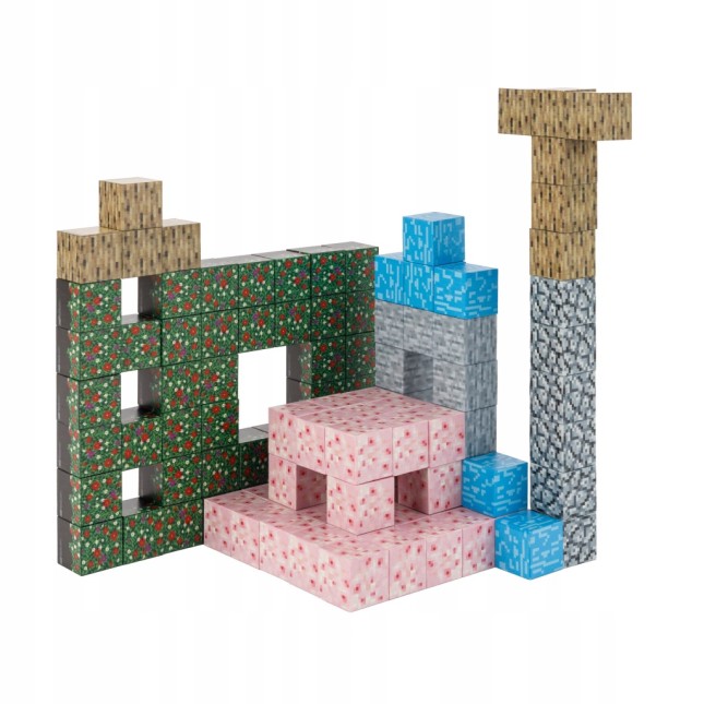Klocki magnetyczne Minecraft 128szt. konstrukcyjne sześciany + 4 figurki