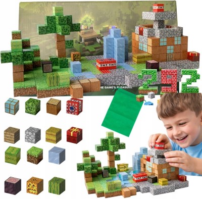 Klocki magnetyczne Minecraft XXL 292szt. konstrukcyjne sześciany kostki