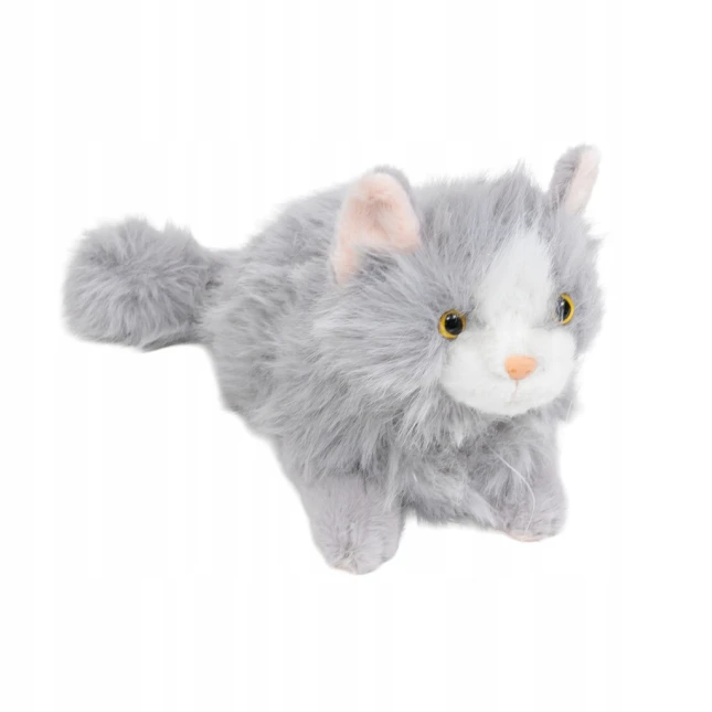 Maskotka kotek jak prawdziwy pluszak przytulanka 40cm dla dziecka szary