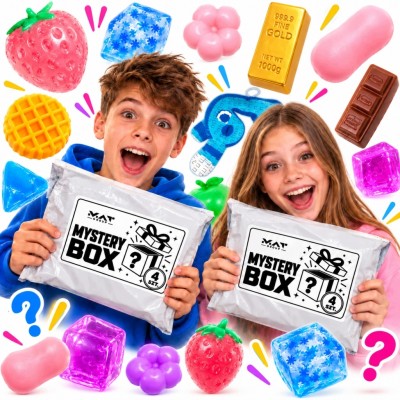 ZESTAW SQUISHY GNIOTKÓW MYSTERY BOX GNIOTKI 4 SZTUKI NIESPODZIANEK + 67