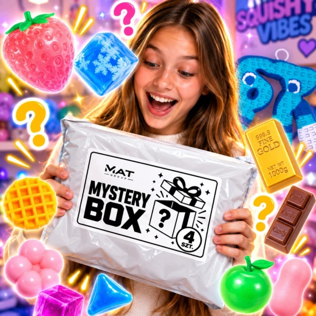 ZESTAW SQUISHY GNIOTKÓW MYSTERY BOX GNIOTKI 4 SZTUKI NIESPODZIANEK + 67