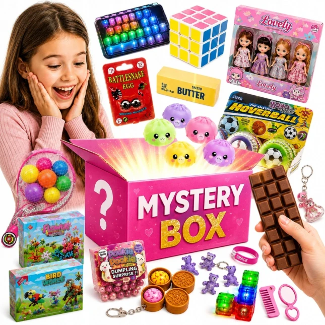 Mystery Box dla Dziewczynki XXL Zestaw Niespodzianka Gniotki, figurki MIX