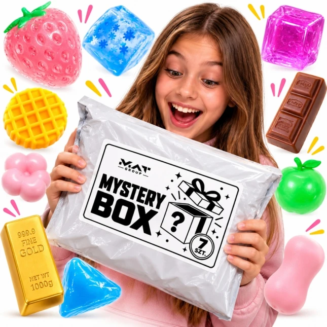 ZESTAW SQUISHY GNIOTKÓW MYSTERY BOX GNIOTKI 7 SZTUK NIESPODZIANEK