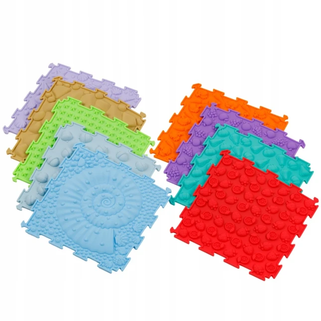 MATA SENSORYCZNA DLA DZIECI PUZZLE 3D 9 EL. ORTOPEDYCZNA MASAŻ STÓP