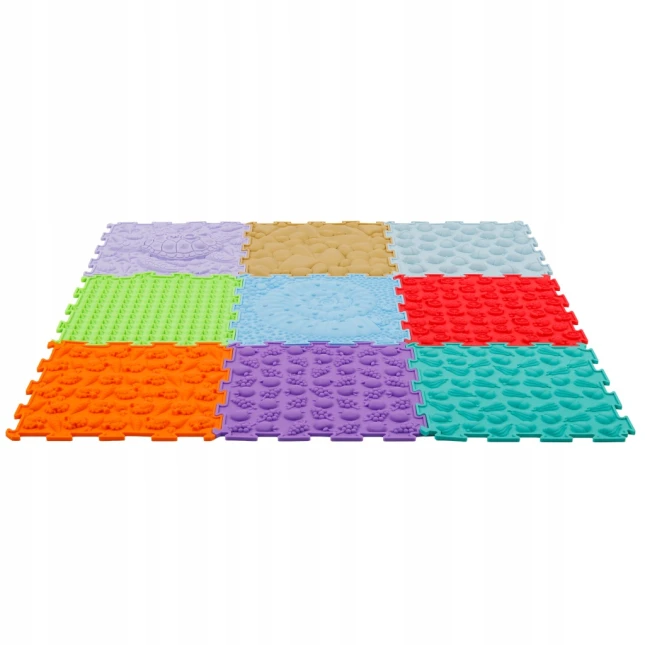 MATA SENSORYCZNA DLA DZIECI PUZZLE 3D 9 EL. ORTOPEDYCZNA MASAŻ STÓP
