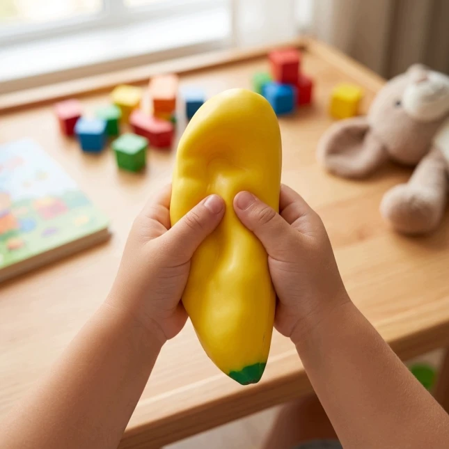 CHRUPIĄCY GNIOTEK BANAN CRUNCHY SQUISHY ANTYSTRESOWY DO ŚCISKANIA XXL SUPER