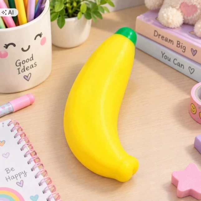 CHRUPIĄCY GNIOTEK BANAN CRUNCHY SQUISHY ANTYSTRESOWY DO ŚCISKANIA XXL SUPER