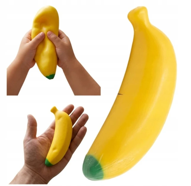 CHRUPIĄCY GNIOTEK BANAN CRUNCHY SQUISHY ANTYSTRESOWY DO ŚCISKANIA XXL SUPER
