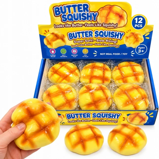 MYSTERY BOX r.M GNIOTKI SQUISHY 5 SZT ANTYSTRESOWE CRUNCHY WAZELINA